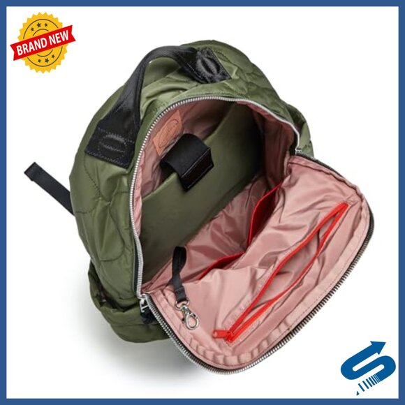 Quilted Nylon Travel Backpack with Laptop Sleeve and Trolley Pass-Through
